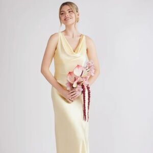 Six Stories MYAH Cowl Neck Bridesmaids Dress - Butter Yellow Size 6